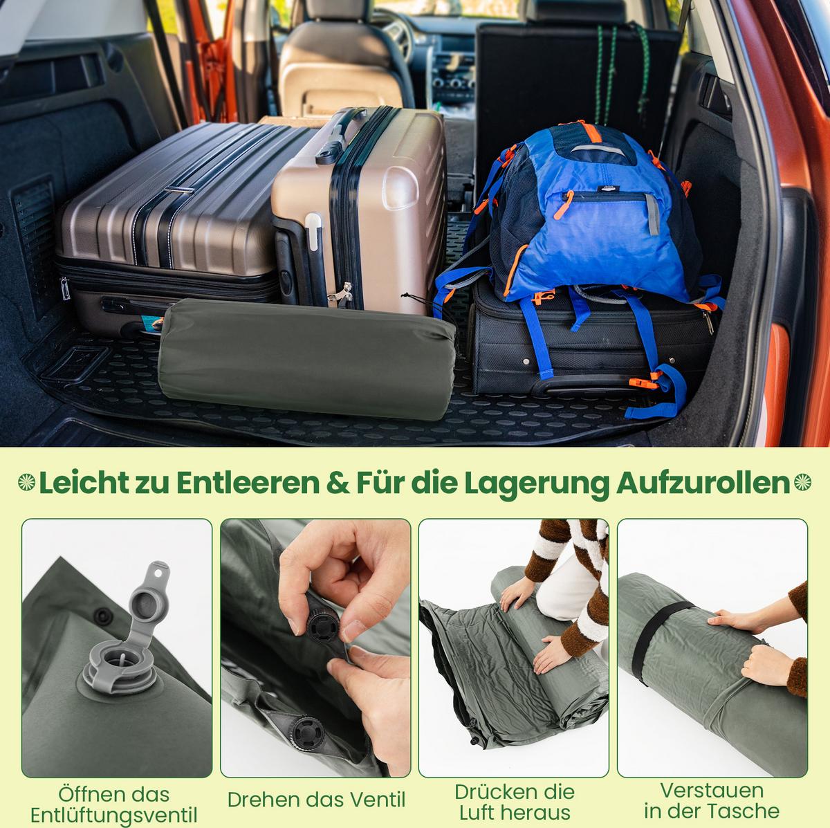CAMPING MATTRESS Grün - Grün, Textil - COSTWAY