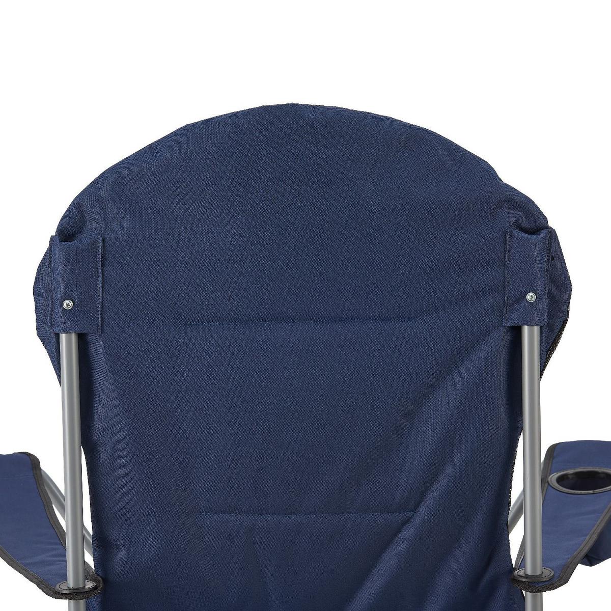 CAMPINGSTUHL Lido dunkelblau mit Flaschenhalterung & Tragetasche - Blau, Textil (62/102/62cm) - Juskys