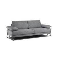 SOFA LORI 3-Sitzer, grau - Schwarz/Grau, Holzwerkstoff/Textil (245/87/96cm) - Wozimo