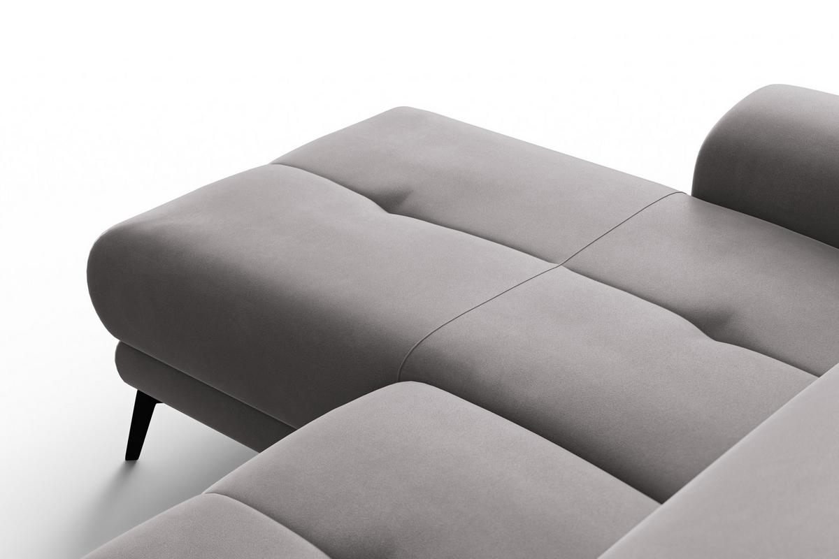 ECKSOFA FIERO 4-Sitzer LINKS, Dunkelgrauer Veloursstoff - Dunkelgrau/Schwarz, Holz/Textil (288/170cm) - Courtois Laville