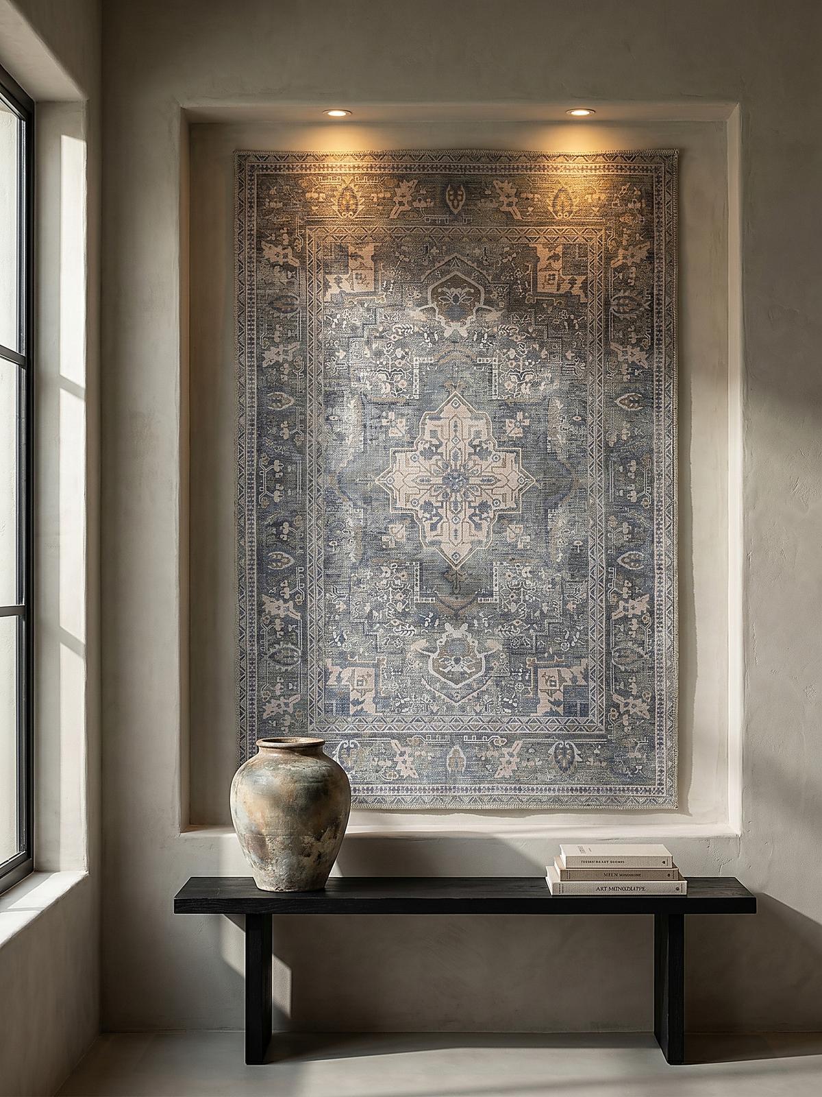 TEPPICH Waschbar HALD, klassisch im Vintage-Stil, Türkis, 160 x 230 cm - Blau, Textil (230/160cm) - KADIMA DESIGN