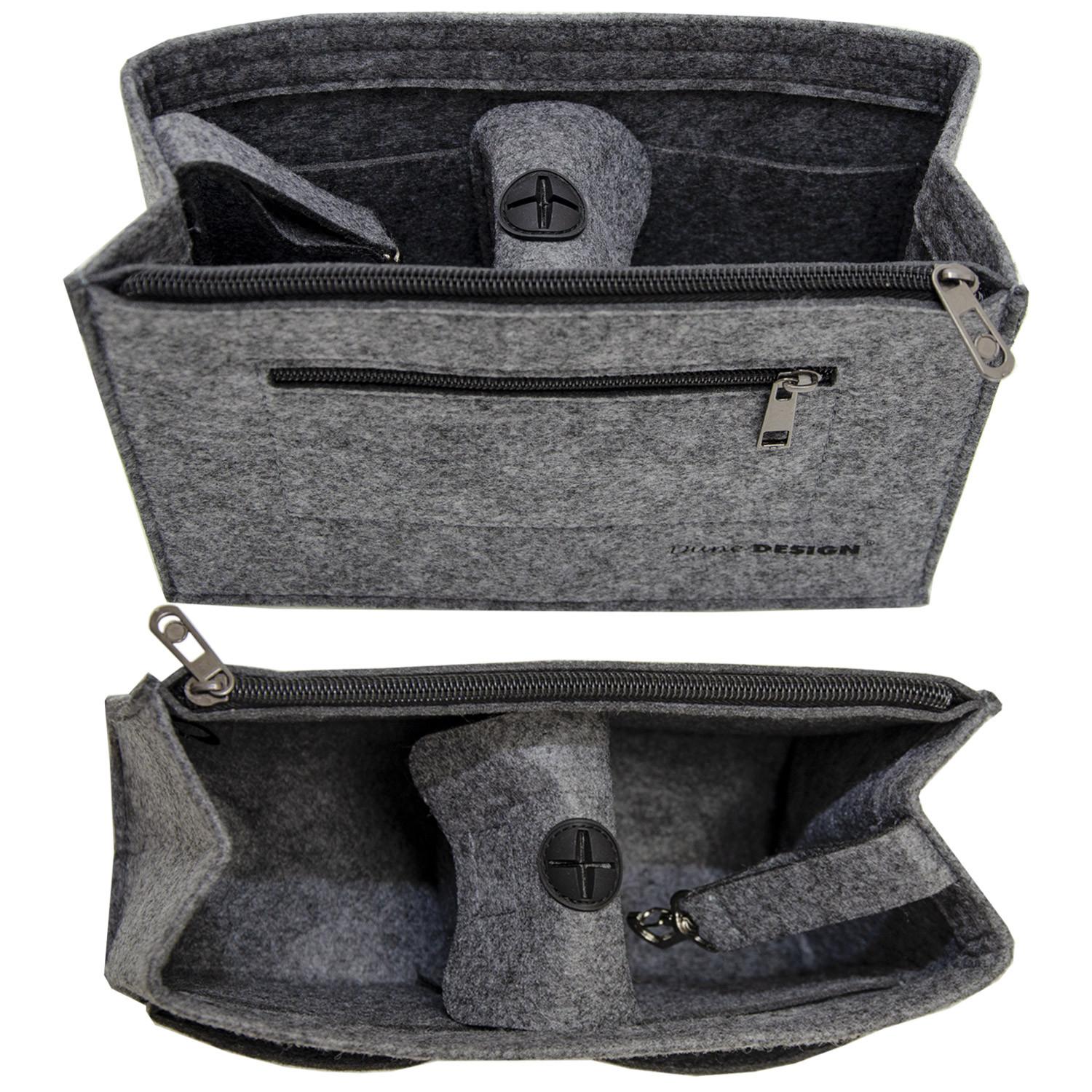 TASCHENORGANIZER S, Filz, 23x10x16cm, Grau - Grau, Kunststoff (23/10/16cm) - Dunedesign