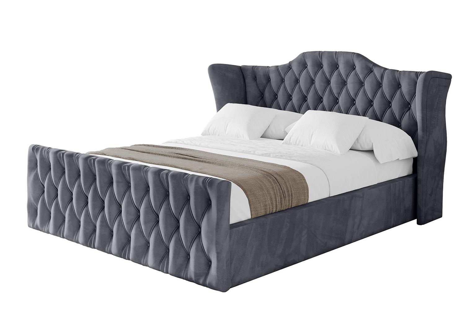 POLSTERBETT mit Bettkasten, Fußteil und Lattenrost, Boxbett ohne Matratze - ZORAN-Z 120x200 Dunkelgrau - Dunkelgrau, Holzwerkstoff/Textil (120/200cm) - ALTDECOR
