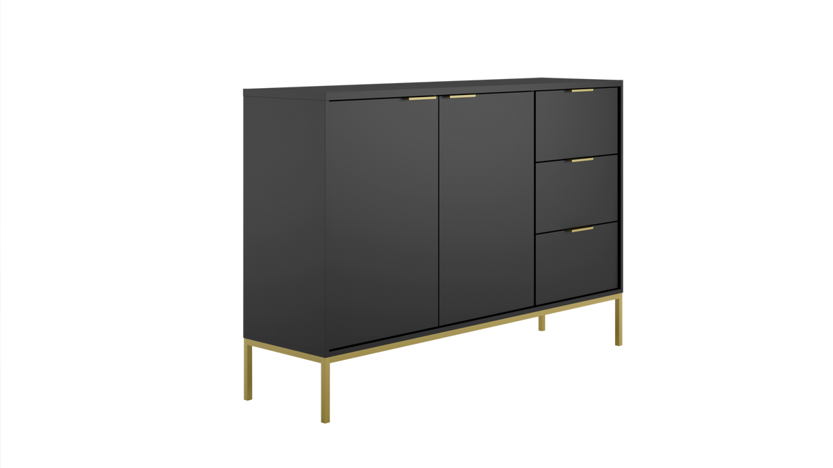 KOMMODE Austin 40/100,4/150 - Goldfarben/Schwarz, Holzwerkstoff (40/100/150cm) - RAUMHIRSCH FURNITURE