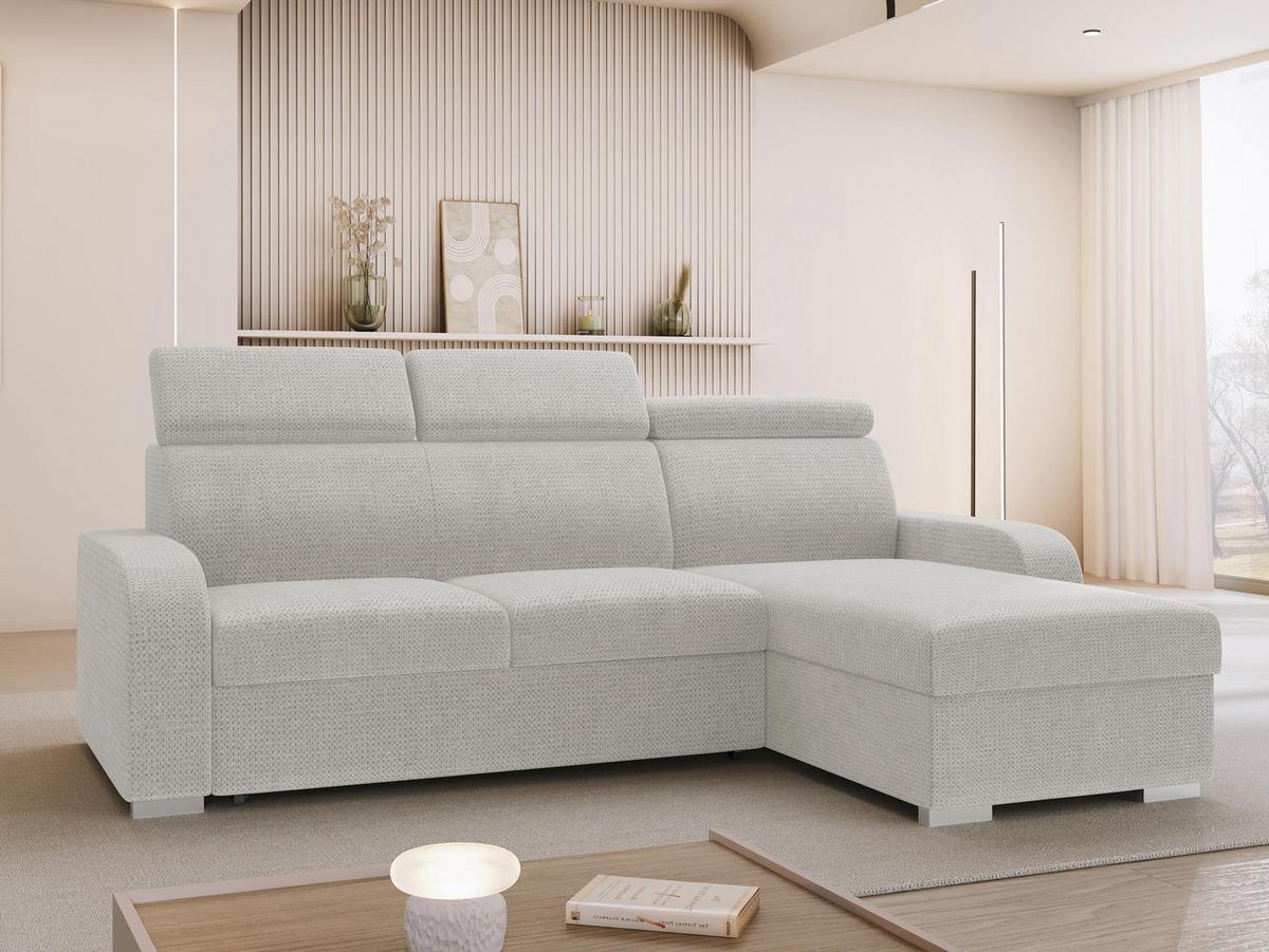 ECKSOFA Oslo 2rLC - Silberfarben/Grau, Holz/Textil (235/170cm) - MIRJAN24