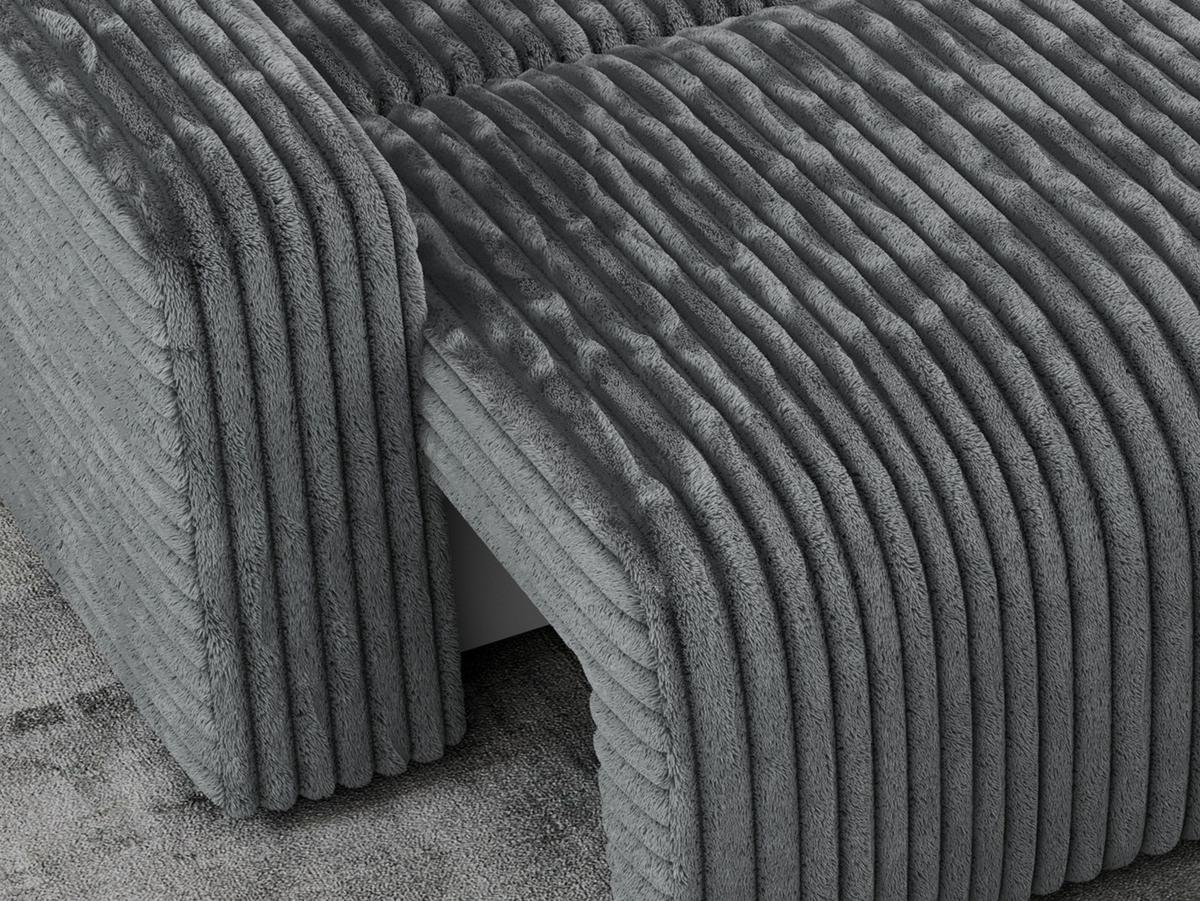 ECKSOFA ARGOS Dunkelgrau Cord - Dunkelgrau/Schwarz, Kunststoff/Textil (245/150cm) - MKS