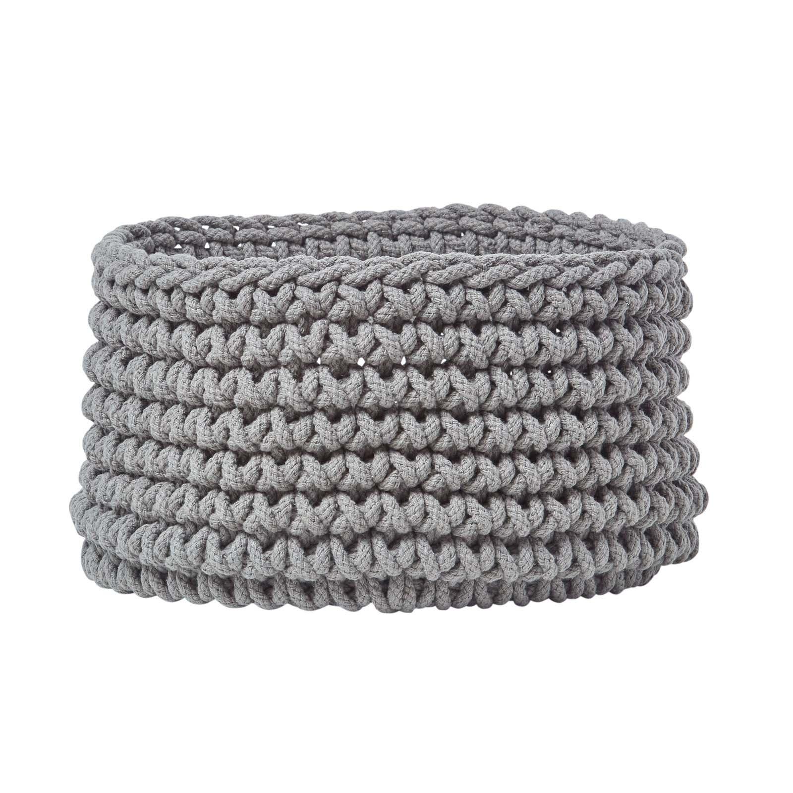 AUFBEWAHRUNGSKORB Baumwolle 37/21 cm - Grau, Textil (37/37/21cm) - Homescapes