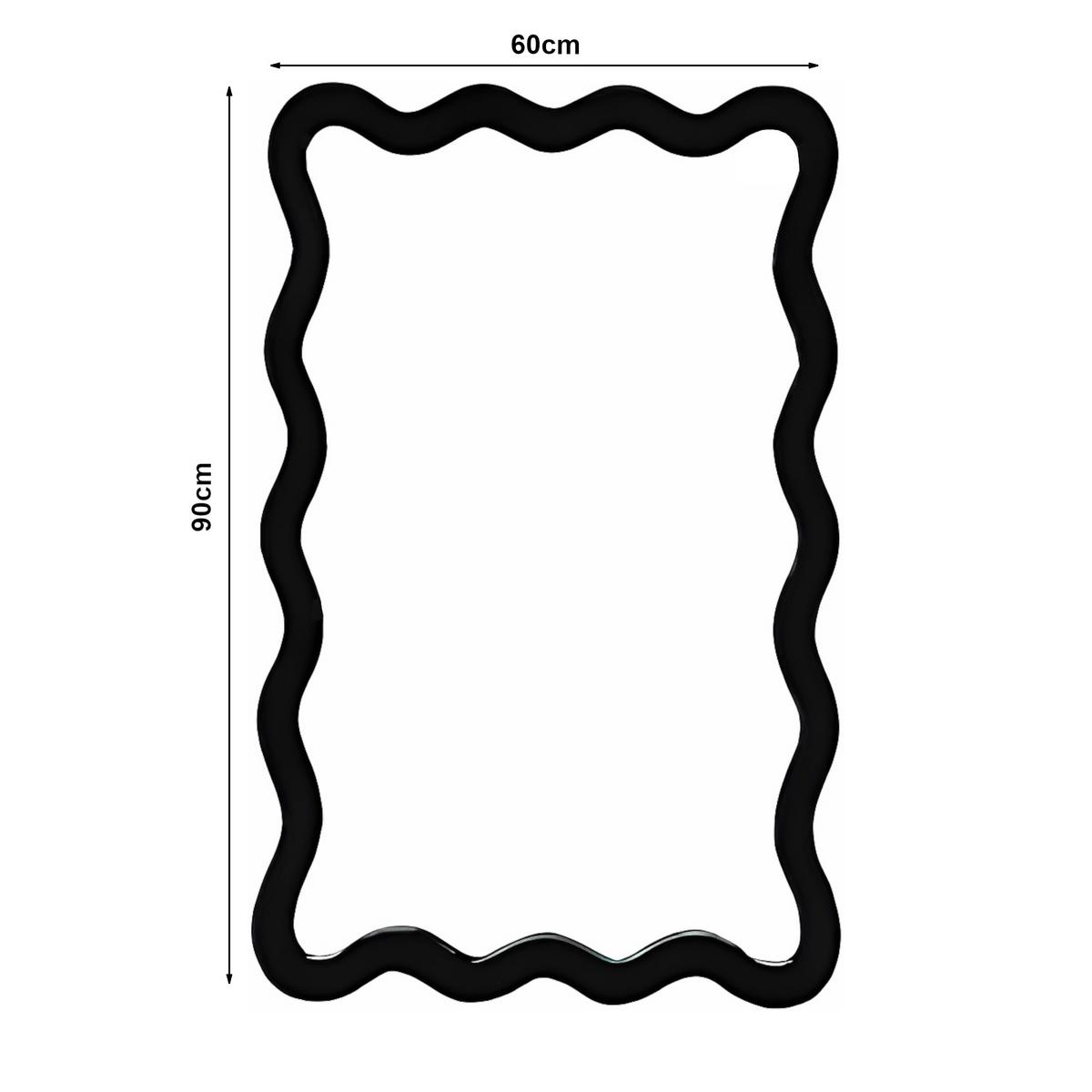 WANDSPIEGEL Koster - Schwarz, Glas/Holzwerkstoff (60/90/60cm) - [en.casa]