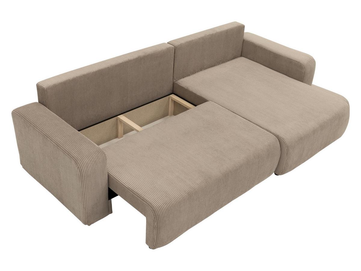 ECKSOFA Piano L Cord - Schwarz/Naturfarben, Holz/Kunststoff (274/145cm) - MIRJAN24