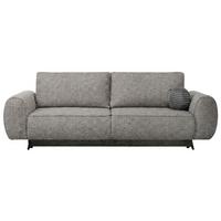SCHLAFSOFA Vito 3-Sitzer mit Bettkasten, DL-System, Chenille-Stoff, Grau - Schwarz/Grau, Textil (256/90/99cm) - Beautysofa