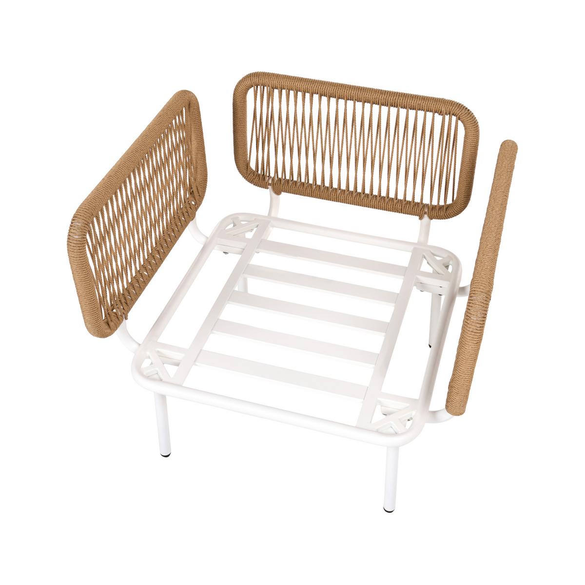 GARTENSESSEL Hellbeige Baucina - Beige/Weiß, Metall (77/75/68cm) - Beliani