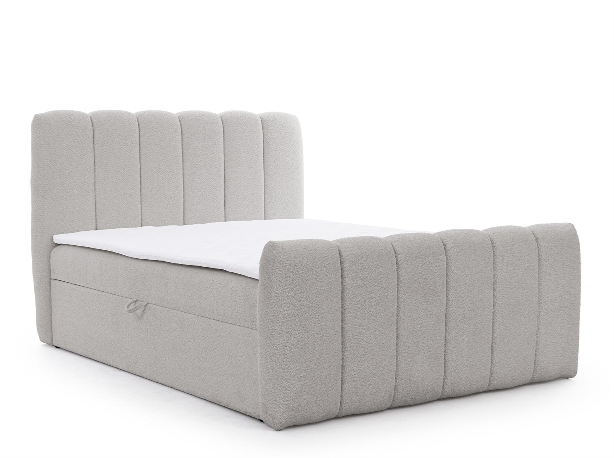 BOXBETT Denis Premium - Silberfarben, Holzwerkstoff/Textil (160/200cm) - Fun Möbel