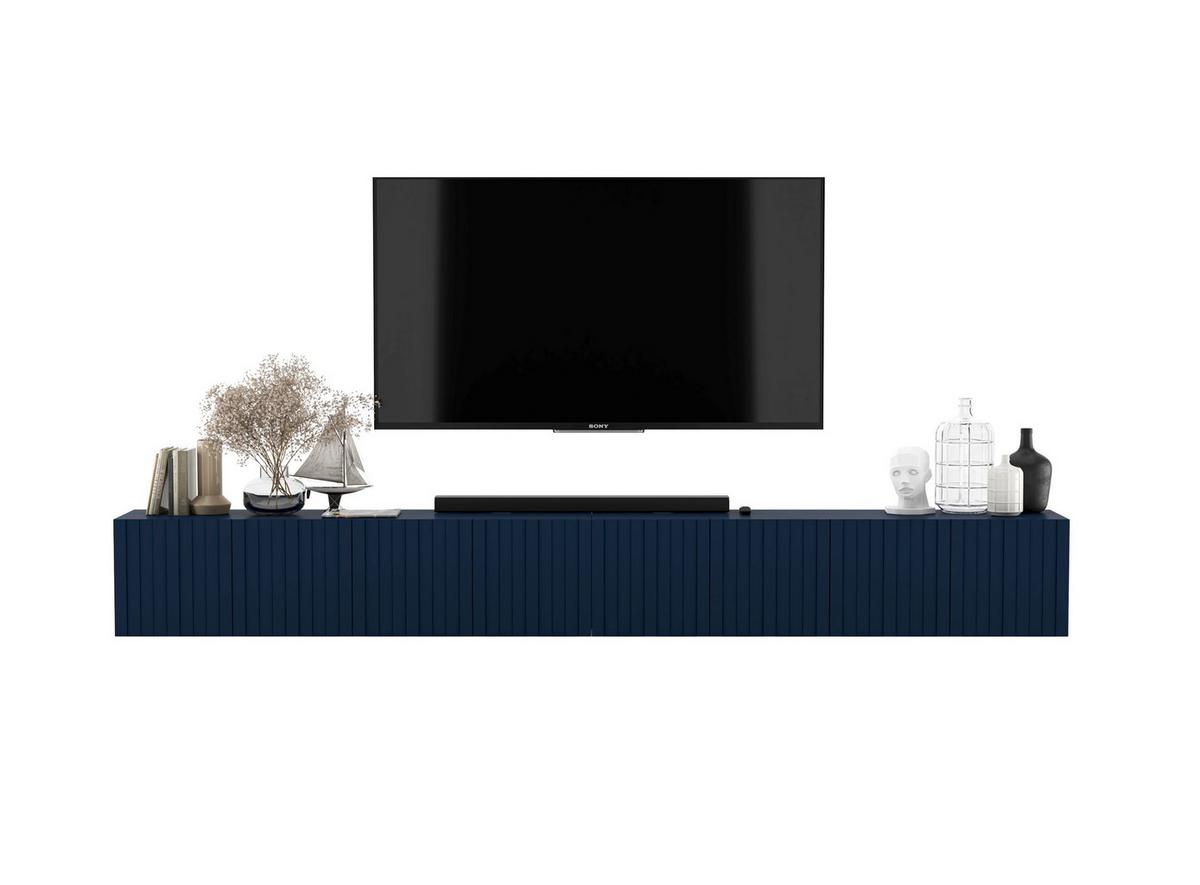 TV-LOWBOARD 2-er Set Elpis Marineblau Matt Glamour 150 cm - Blau, Holzwerkstoff (300/37.5/36.5cm) - Meble Lindner