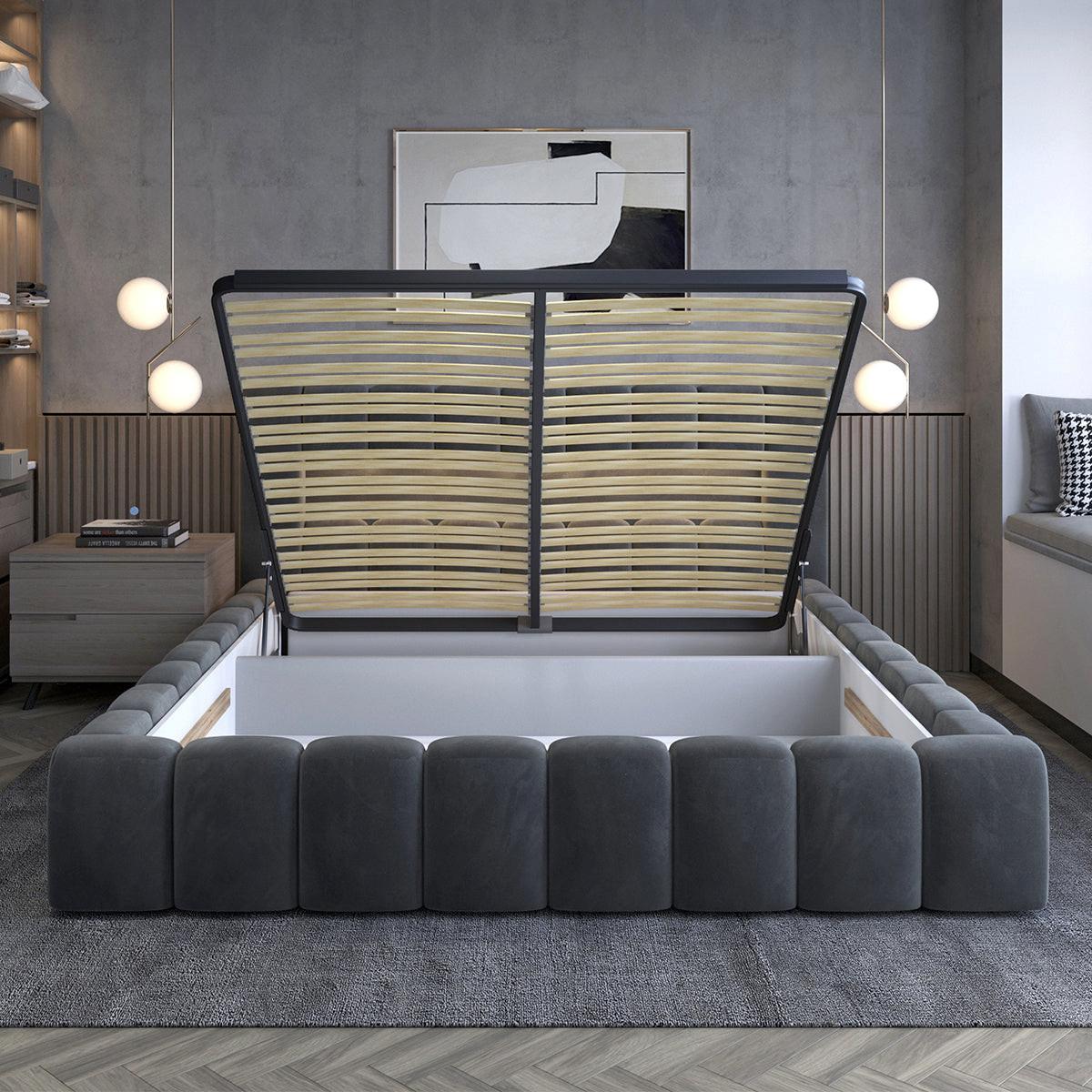 BOXBETT 160/200 Auria Grau - Grau, Holz (160/200cm) - Petits-meubles