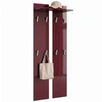 GARDEROBENPANEEL Wandpaneel Bordeaux Hochglanz - Bordeaux, Holzwerkstoff (57/170/20cm) - Vladon