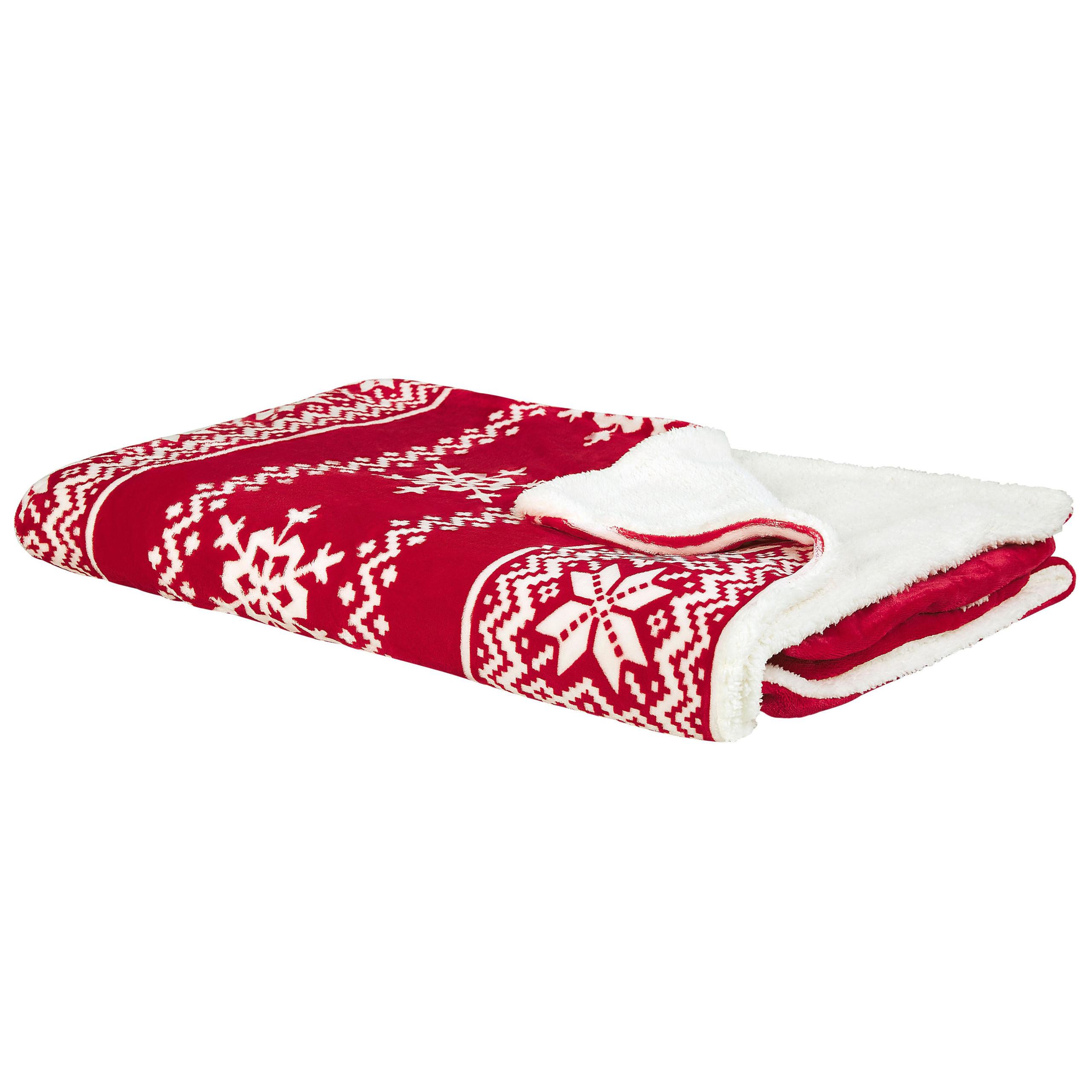 DECKE Rot Vantaa 150/200 cm - Rot, Textil (150/200cm) - Beliani