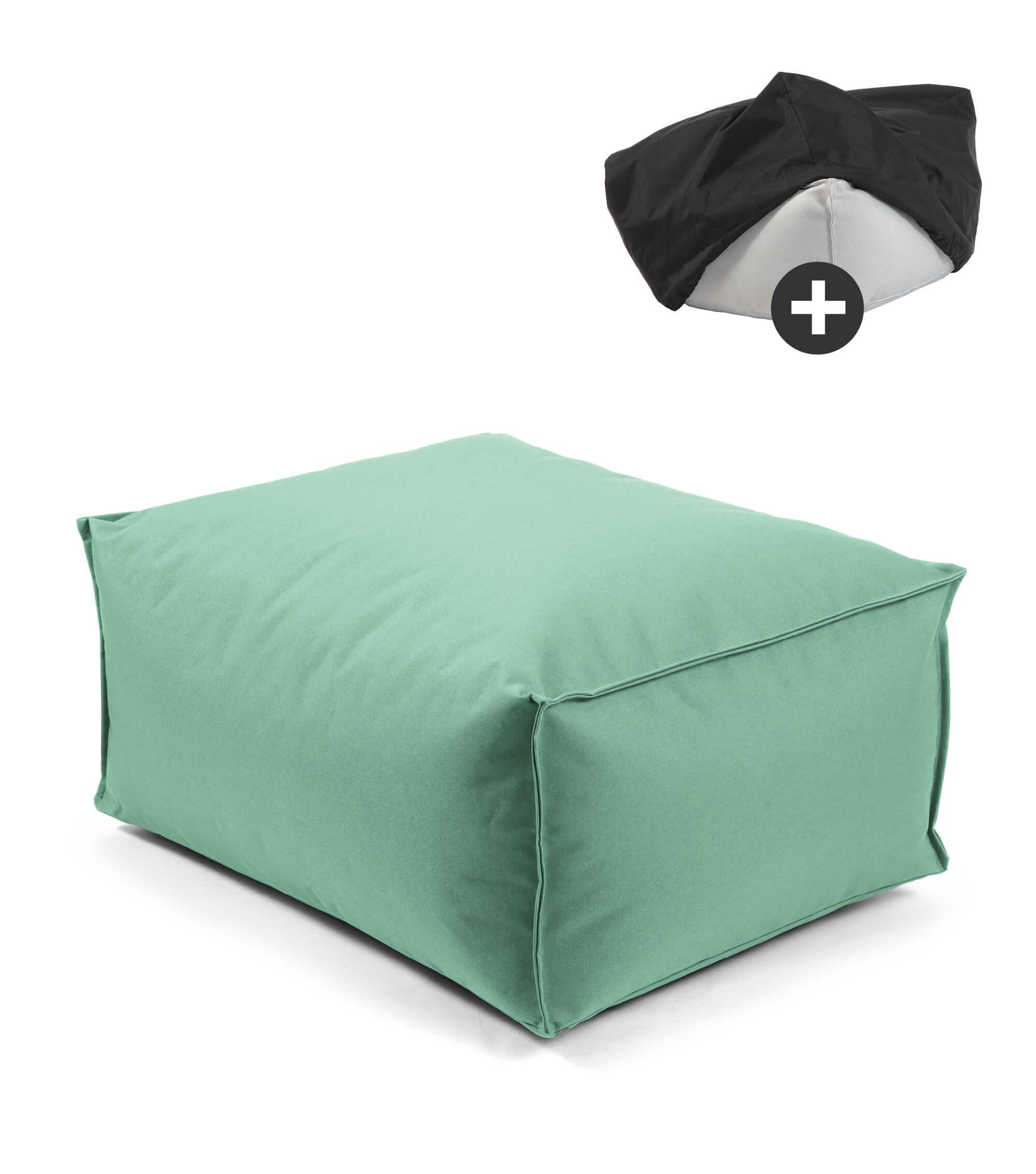 OUTDOOR POUF mit Schutzhülle Der Ruhestifter - Mintgrün, Textil (60/30/50cm) - Mokebo
