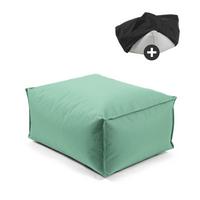 OUTDOOR POUF mit Schutzhülle Der Ruhestifter - Mintgrün, Textil (60/30/50cm) - Mokebo