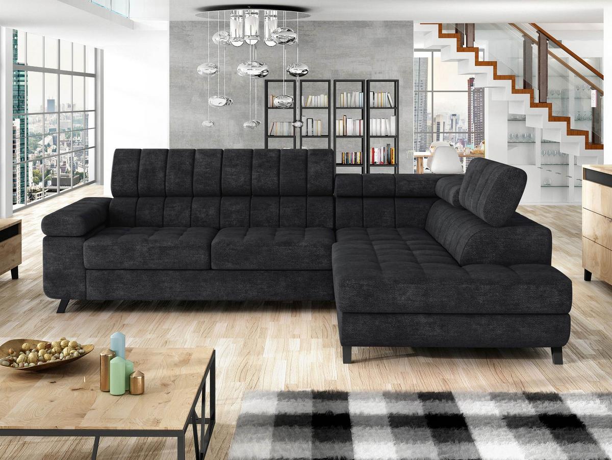 ECKSOFA Nord, Seite: Rechts - Schwarz, Holz/Textil (264/203cm) - MIRJAN24