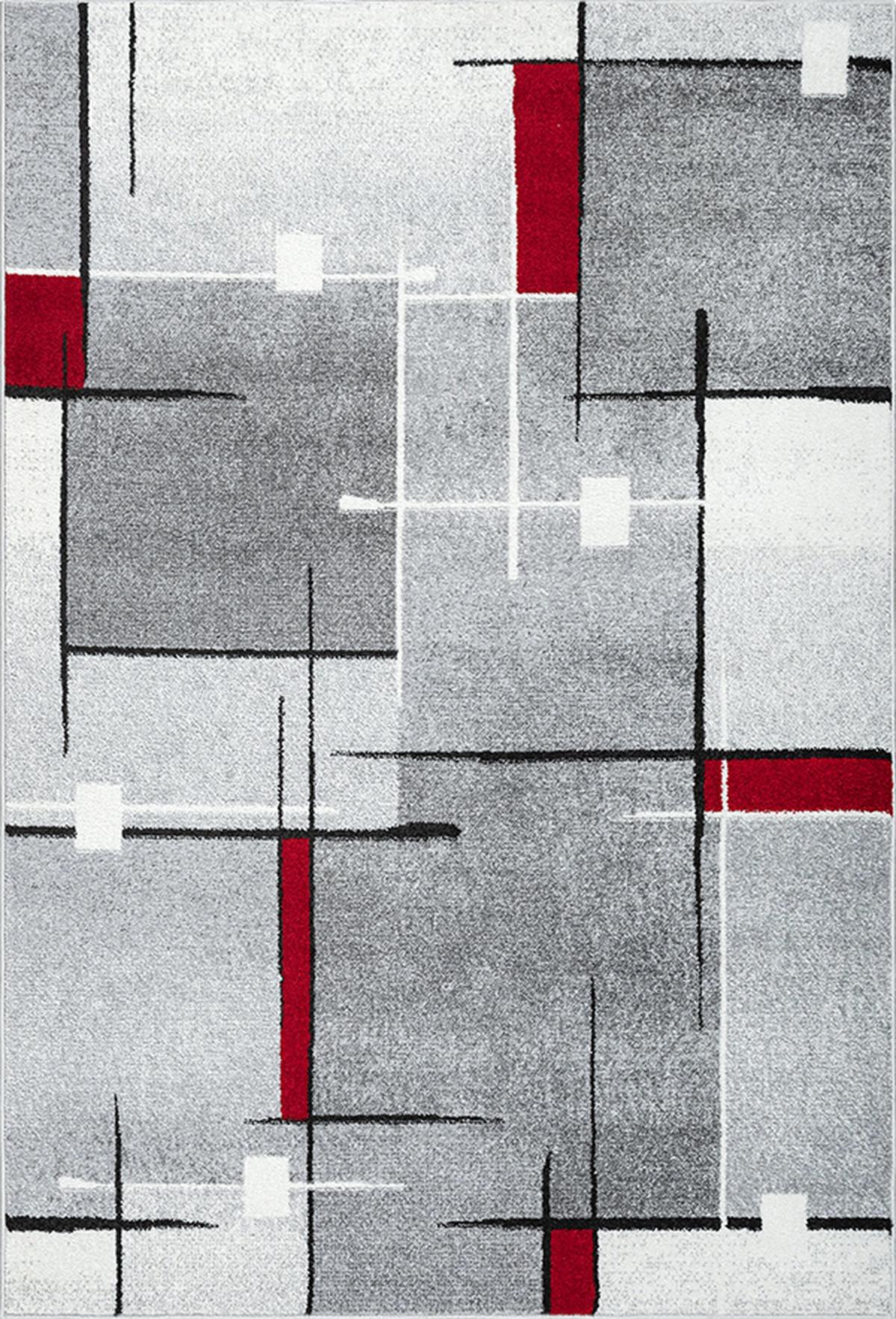 TEPPICH Niederflor Patchwork THUR Polypropylen Grau 80 x 140 cm - Grau, Textil (140/200cm) - KADIMA DESIGN