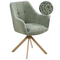 ESSZIMMERSTUHL drehbar Bouclé Hellgrün Hayden - Hellgrün, Textil/Metall (64/85/69cm) - Beliani