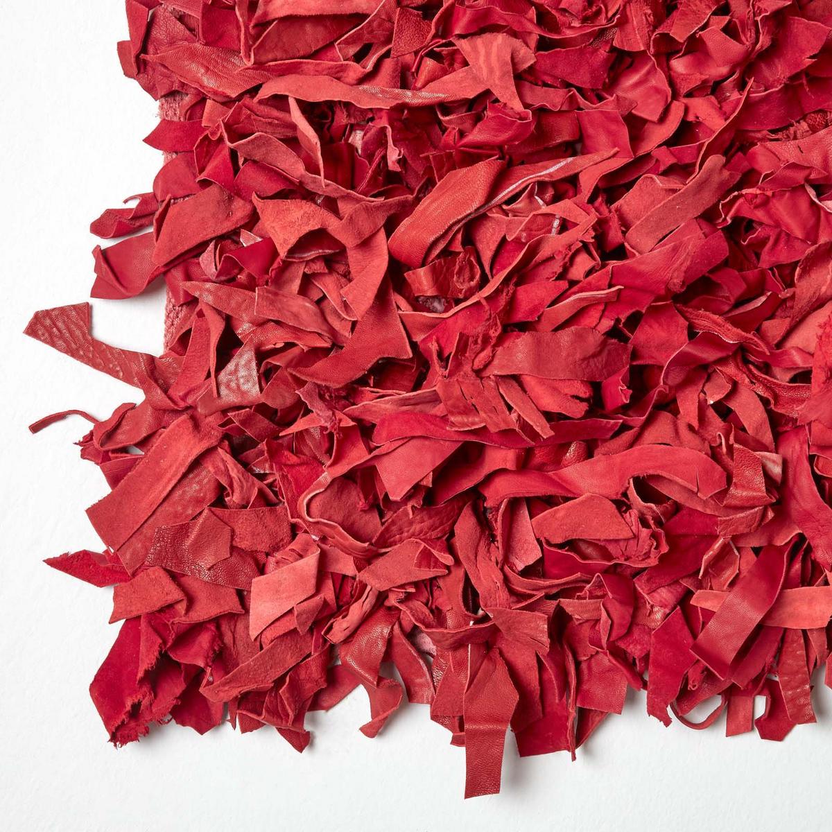SHAGGY-TEPPICH Dallas 120/180 cm - Rot, Leder (120/180cm) - Homescapes