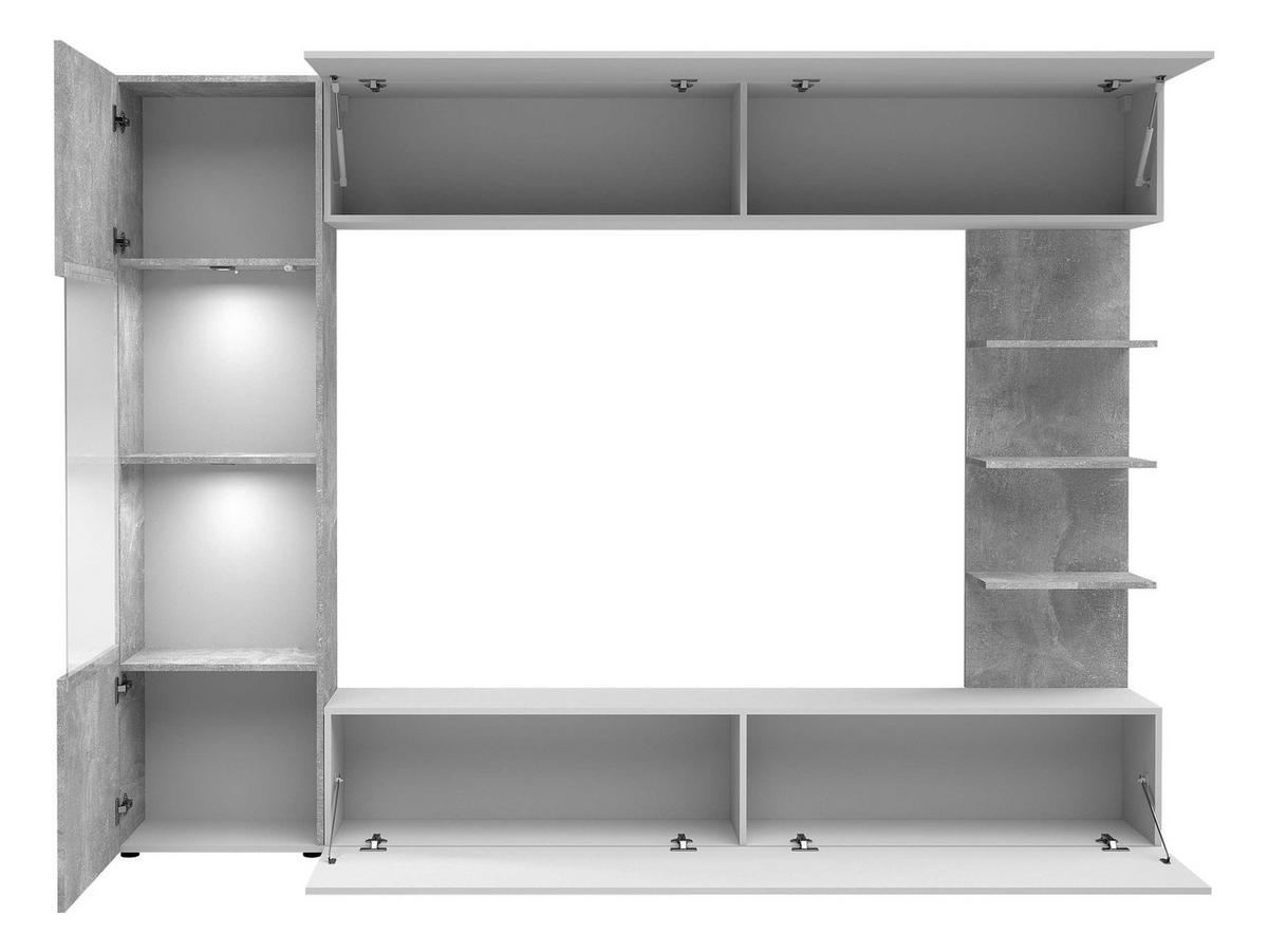 WOHNWAND Lazando, mit weißer LED Beleuchtung - Kaschmir, Holzwerkstoff (250/187/30cm) - MIRJAN24