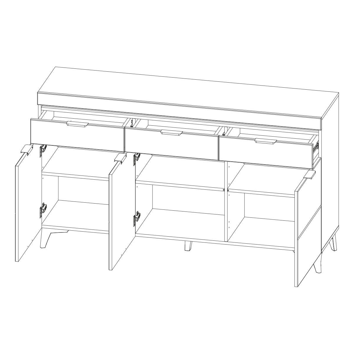 SIDEBOARD Ruben Holz - Braun, Holzwerkstoff (157/90/40cm) - Petits-meubles