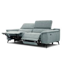 RELAXSOFA FIERO 3-Sitzer mit 2 Relaxfunktionen, mintgrün - Schwarz/Mintgrün, Holzwerkstoff/Textil (212/82/103cm) - Wozimo