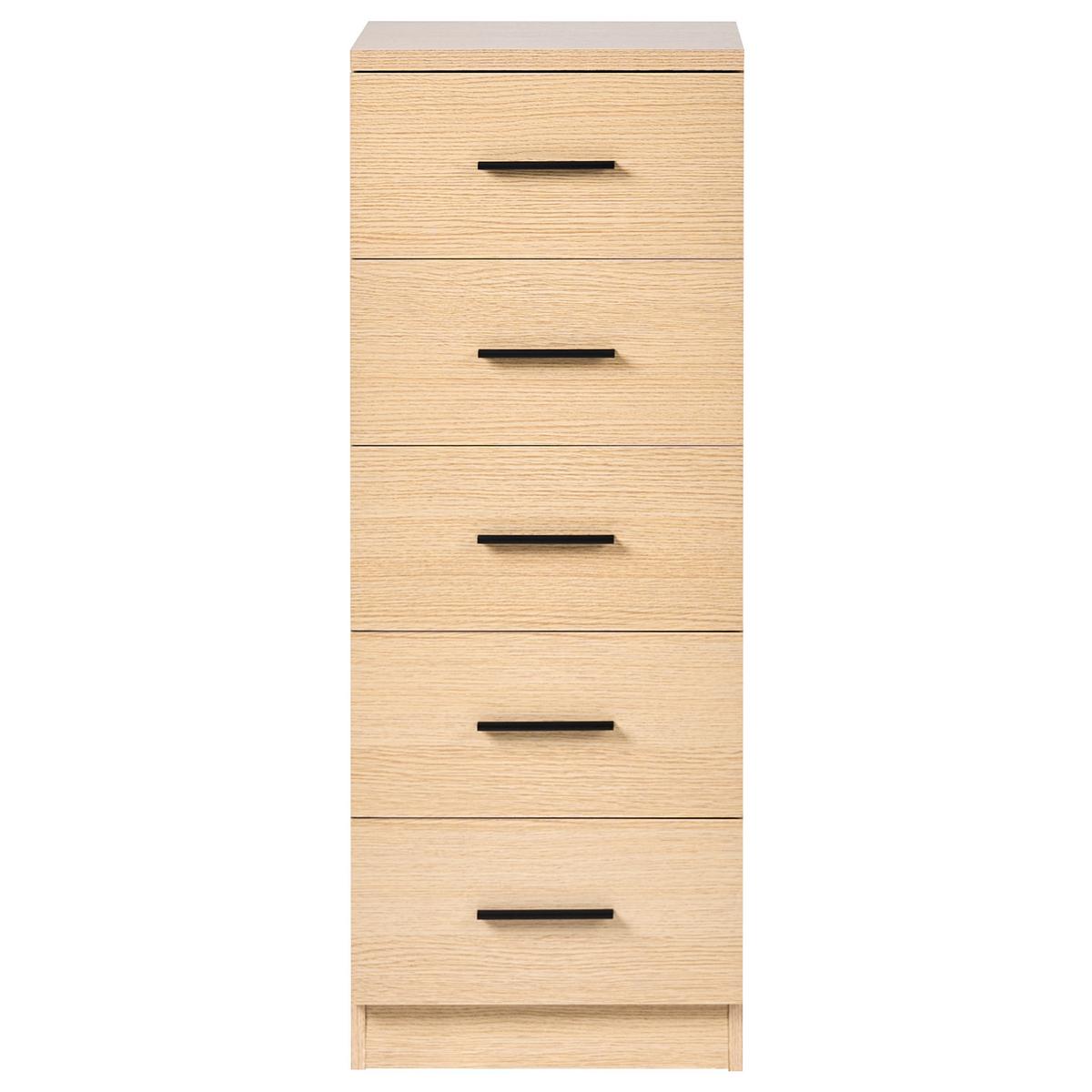 KOMMODE mit 5 Schubladen Hellbraun Kitimat - Hellbraun, Holzwerkstoff (40/105/40cm) - Beliani