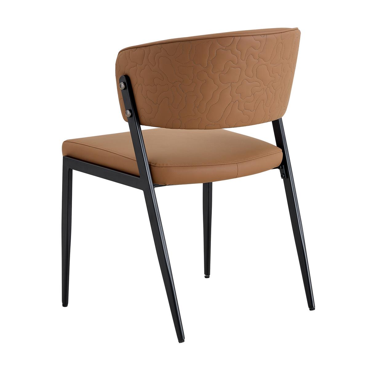 ESSZIMMERSTÜHLE 2er Set Braun Kunstleder Gepolstert Metallgestell - Braun, Leder (51/78/49cm) - Urban Meuble