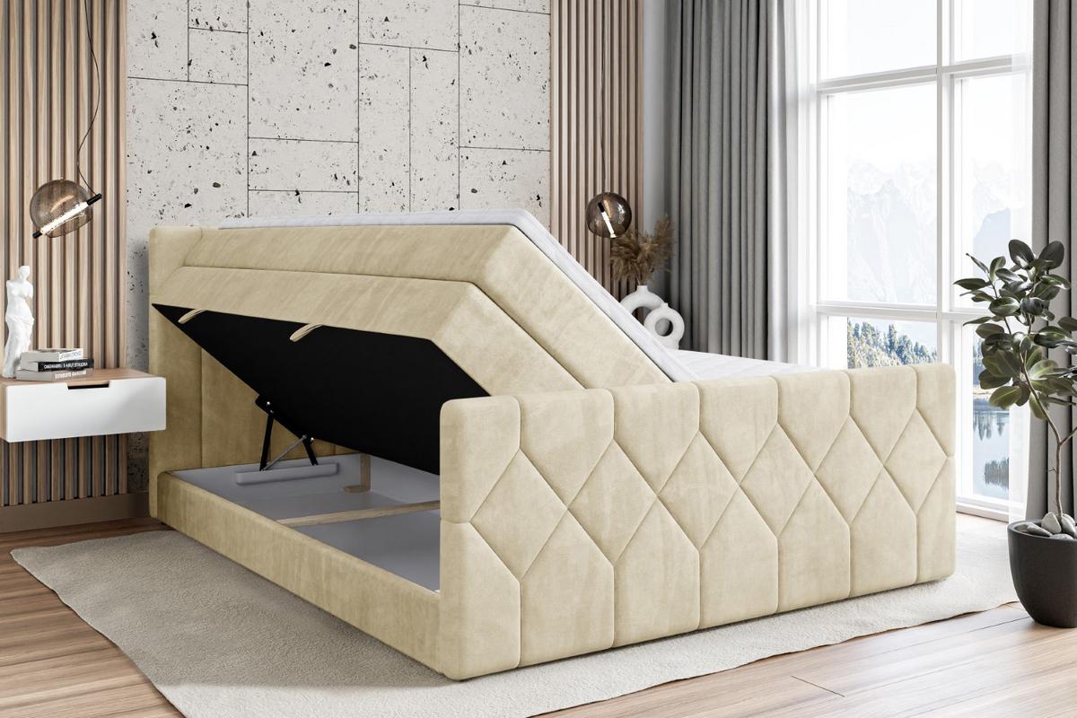 BOXSPRINGBETT CATOR-Z KING - 140x200 - H3/H4 - Beige - Beige, Holzwerkstoff (140/200cm) - ALTDECOR