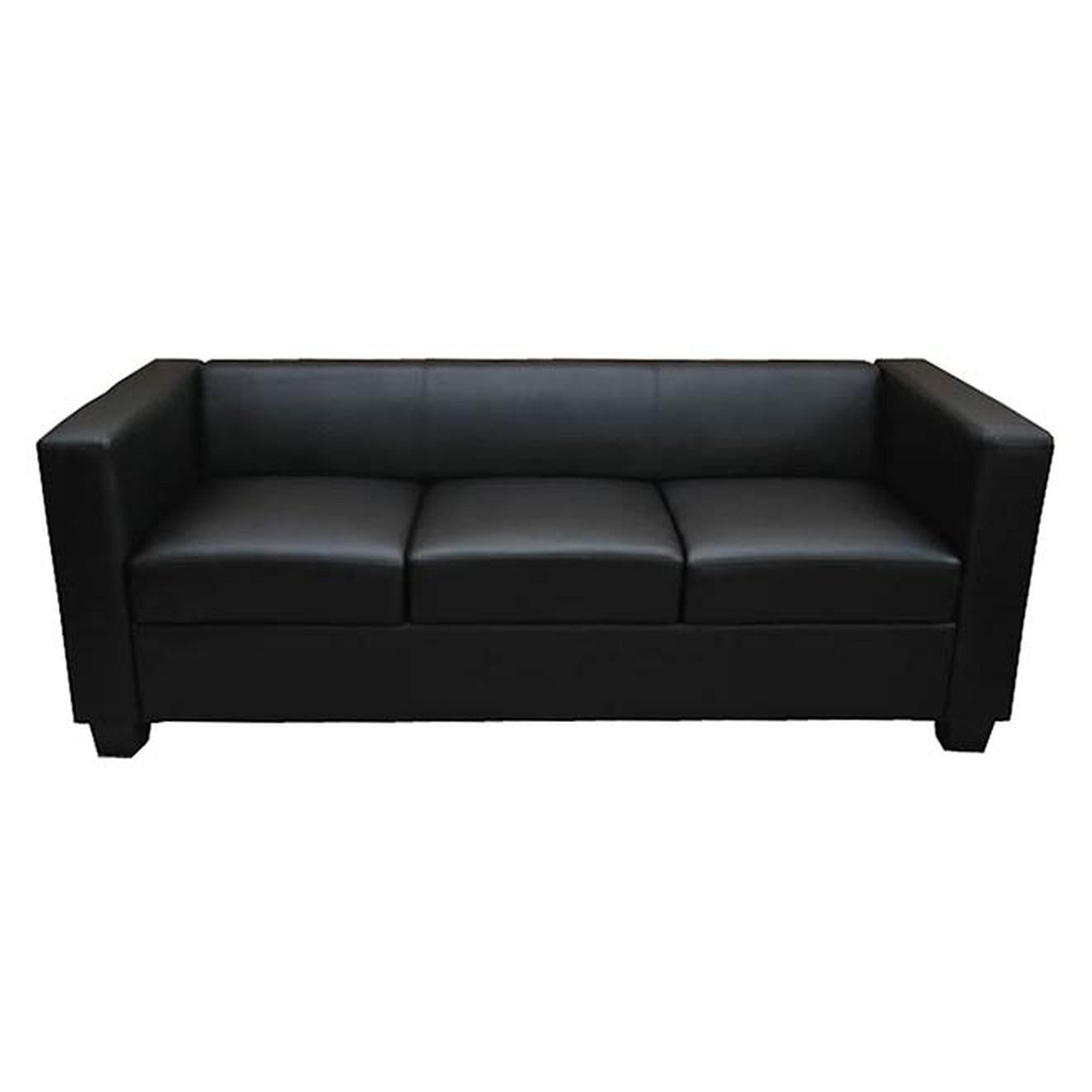 3ER SOFA Schwarz - Schwarz, Textil (191/70/75cm) - MCW