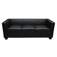 3ER SOFA Schwarz - Schwarz, Textil (191/70/75cm) - MCW