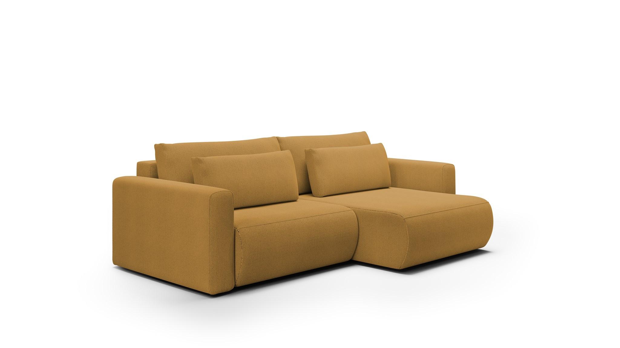 ECKSOFA Chaira Mit Schlaffunktion - Currygelb, Holzwerkstoff/Textil (240/149cm) - Fun Möbel