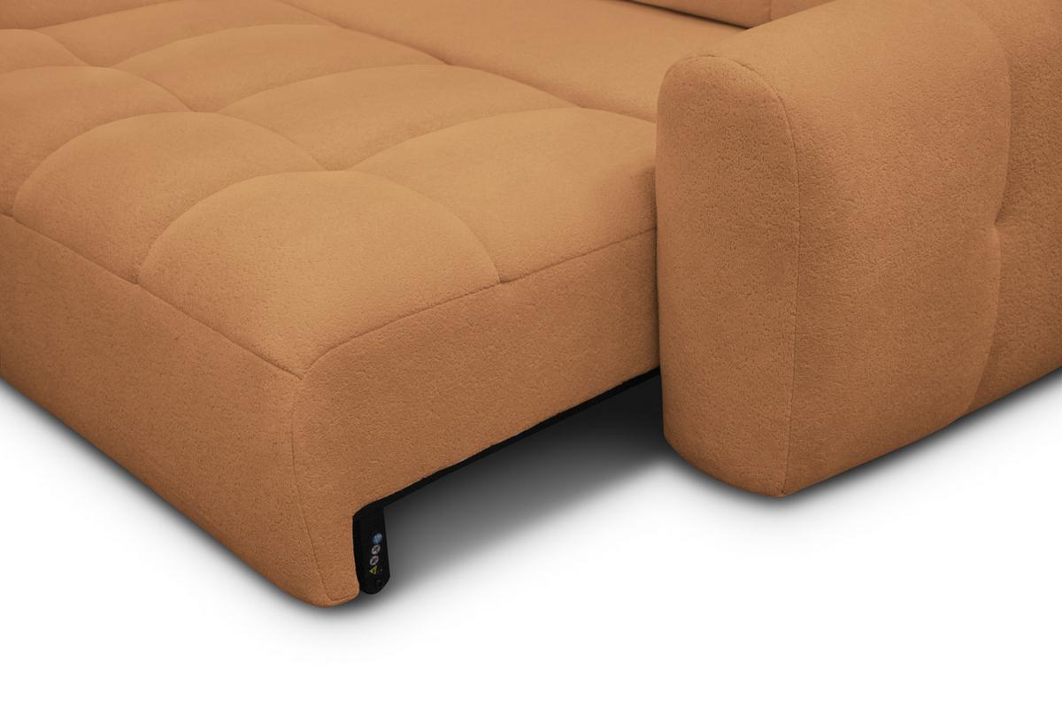 ECKSOFA LUMERO 4-Sitzer LINKS, orange - Schwarz/Orange, Holz/Textil (275/166cm) - Courtois Laville