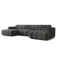 WOHNLANDSCHAFT AENIS Grau Chenille - Grau, Holz (398/85/165cm) - MASSENO