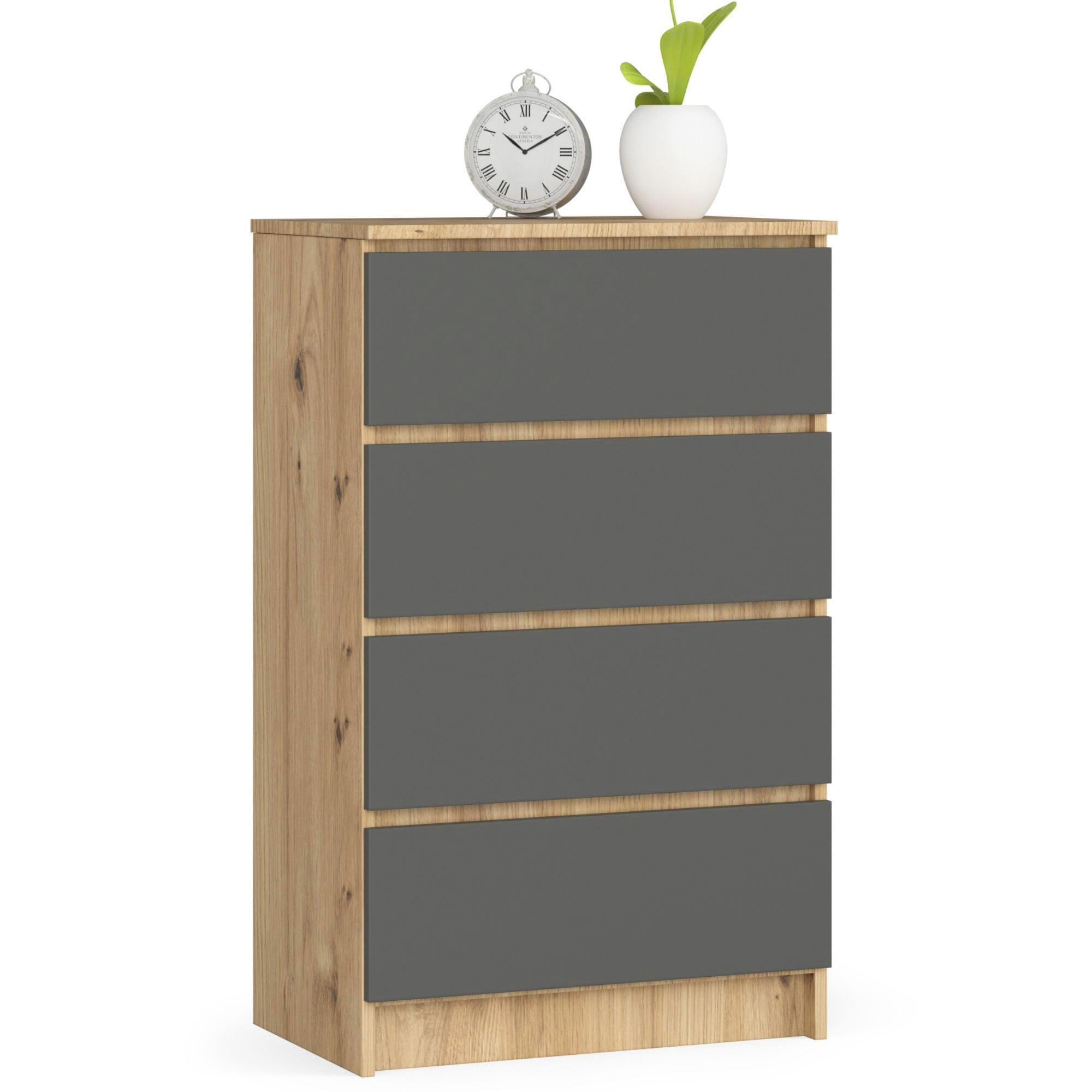 KOMMODE Eiche Artisan, Graphit Grau 99/60/40 - Eiche Artisan, Holzwerkstoff (60/99/40cm) - RAUMHIRSCH FURNITURE