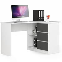 SCHREIBTISCH Weiß, Graphit Grau 77/124/85 - Weiß, Holzwerkstoff (120/53.6/77cm) - RAUMHIRSCH FURNITURE