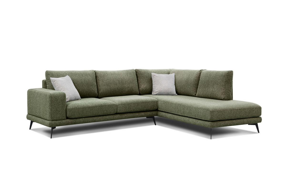 ECKSOFA MEDIOLANE 5-Sitzer, olivgrün - Olivgrün, Holzwerkstoff/Textil (282/219cm) - Wozimo