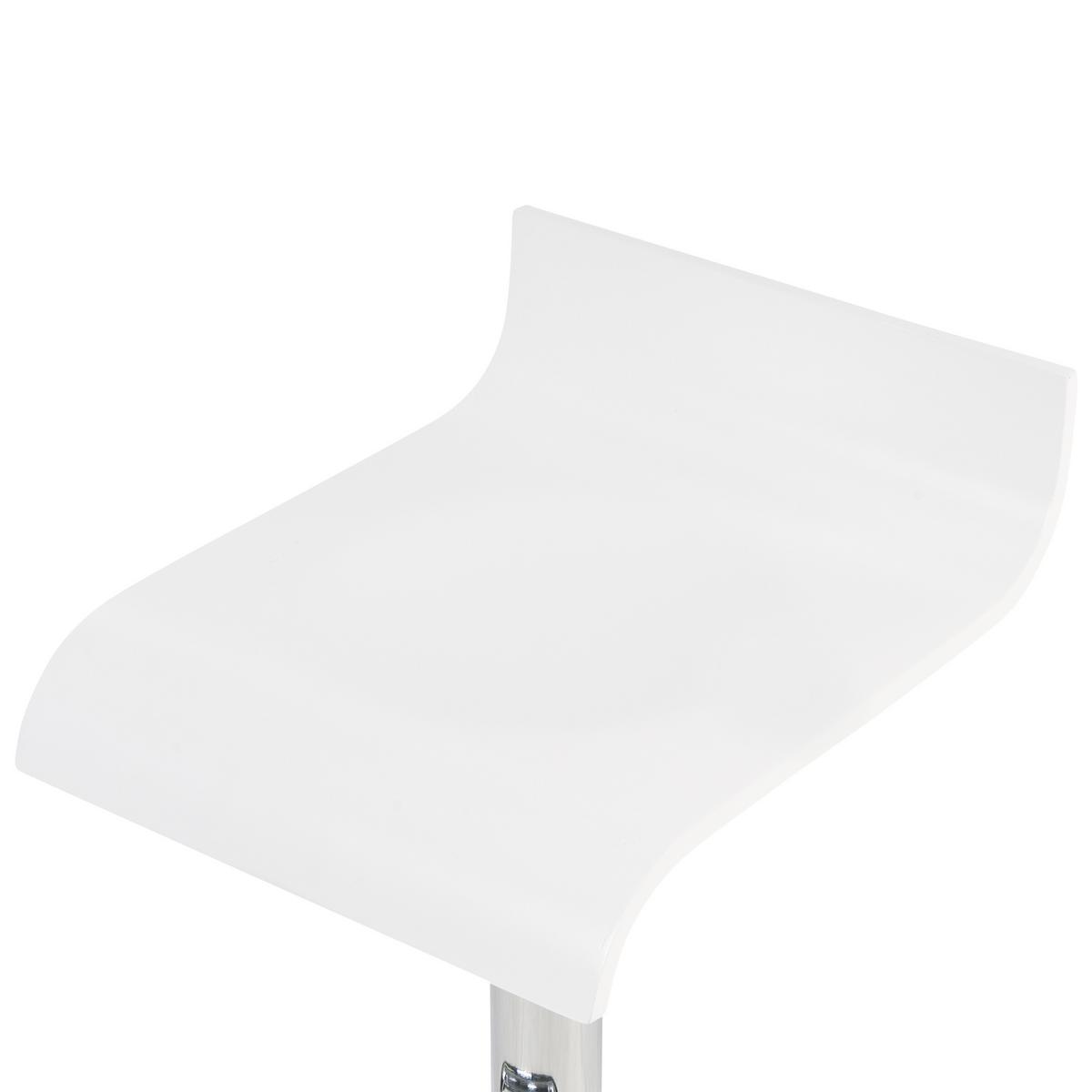 BARHOCKER 2er-Set weiß höhenverstellbar Valencia - Silberfarben/Weiß, Holzwerkstoff (42/90/42cm) - Beliani