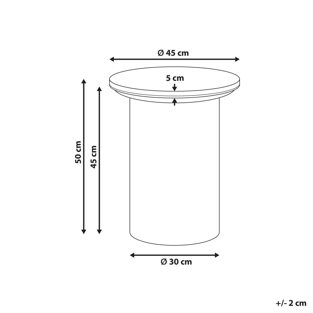 BEISTELLTISCH Keramik Braun Dora - Weiß, Keramik (45/45/50cm) - Beliani
