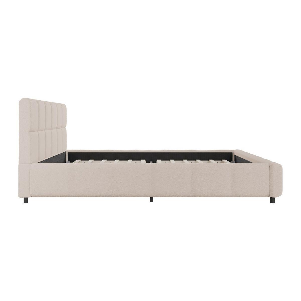 POLSTERBETT Florenz beige 140x200 cm mit Matratze - Beige, Holz (140/200cm) - Juskys