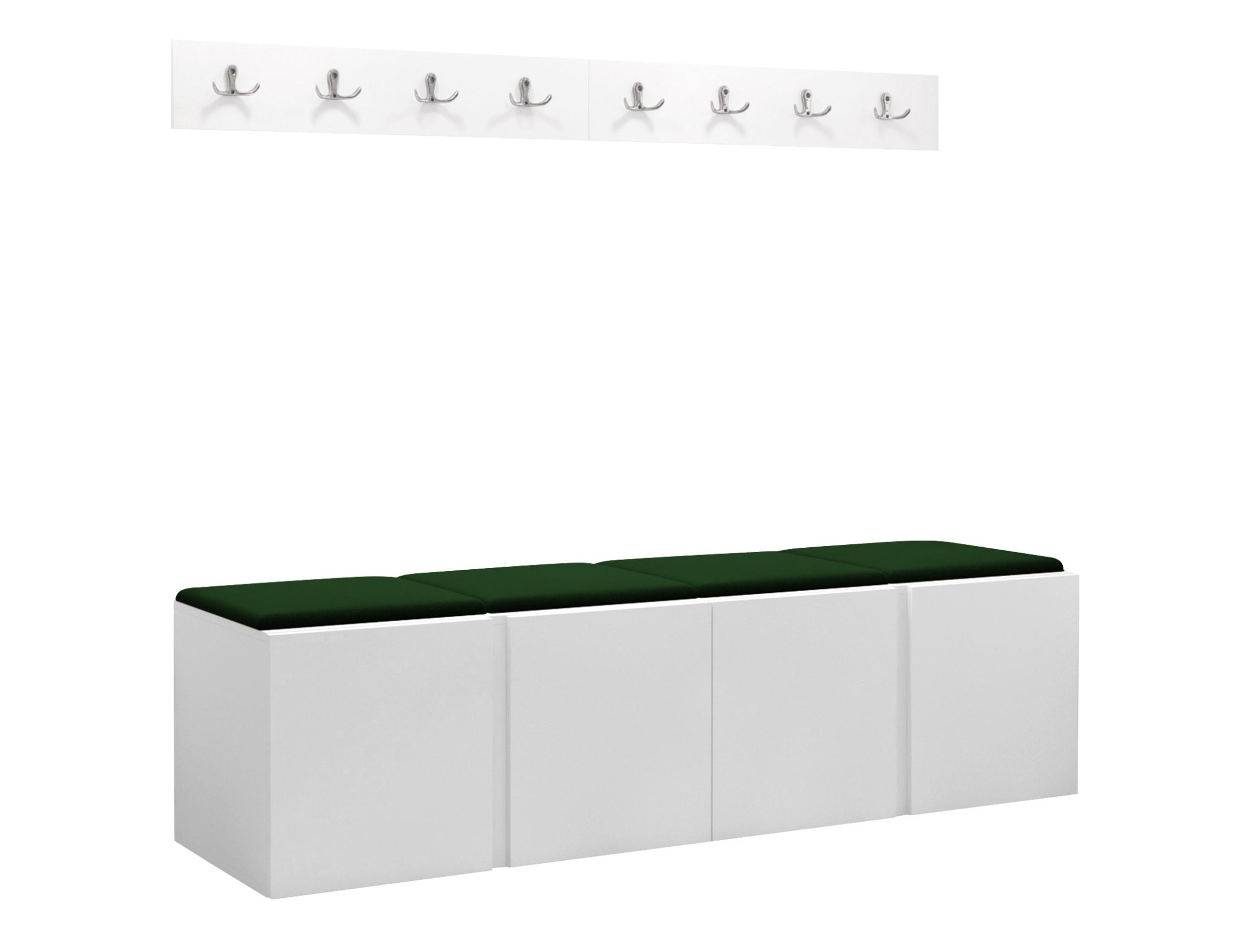 GARDEROBEN-SET Orion VII - Weiß/Grün, Holzwerkstoff/Kunststoff (168/42/46cm) - MIRJAN24