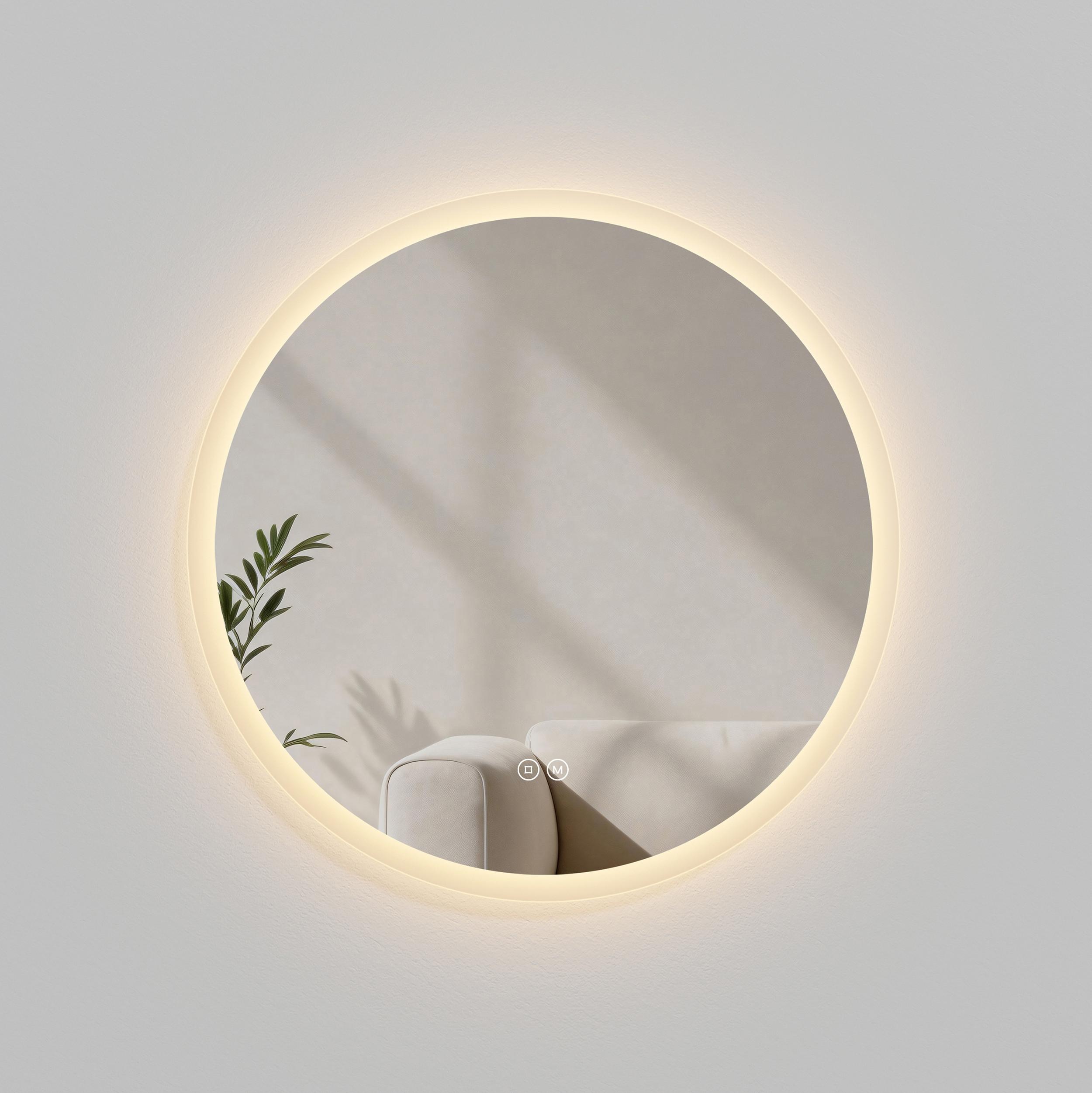 BADSPIEGEL mit Beleuchtung Ø70 cm - Transparent, Glas (70/70/3.5cm) - EMKE