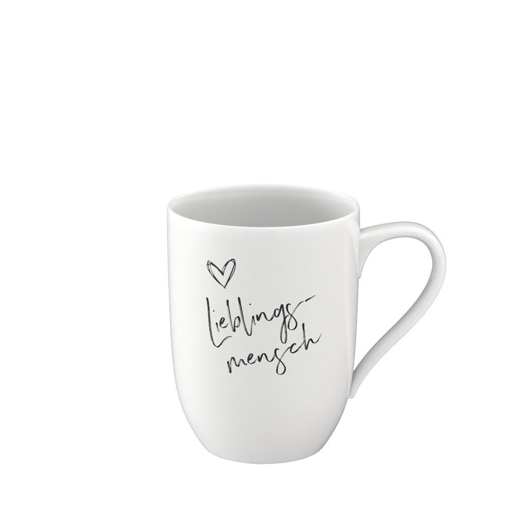 BECHER MIT HENKEL 'LIEBLINGSMENSCH' Statement weiß 290 ml - Weiß, Keramik (0.29L) - Villeroy & Boch