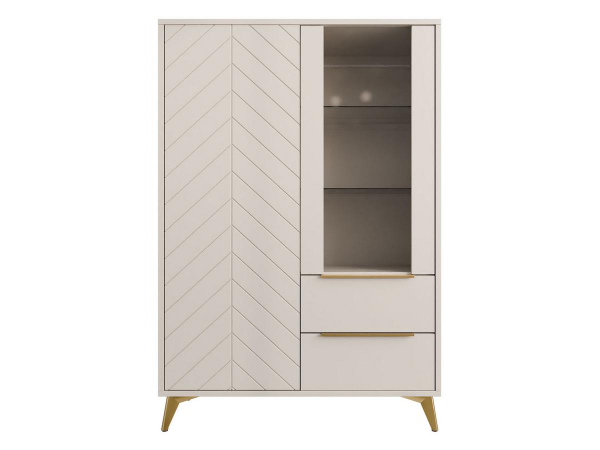 STANDVITRINE Xylix 2D2SZ - Kaschmir/Beige, Holzwerkstoff/Metall (104/150/40cm) - MIRJAN24