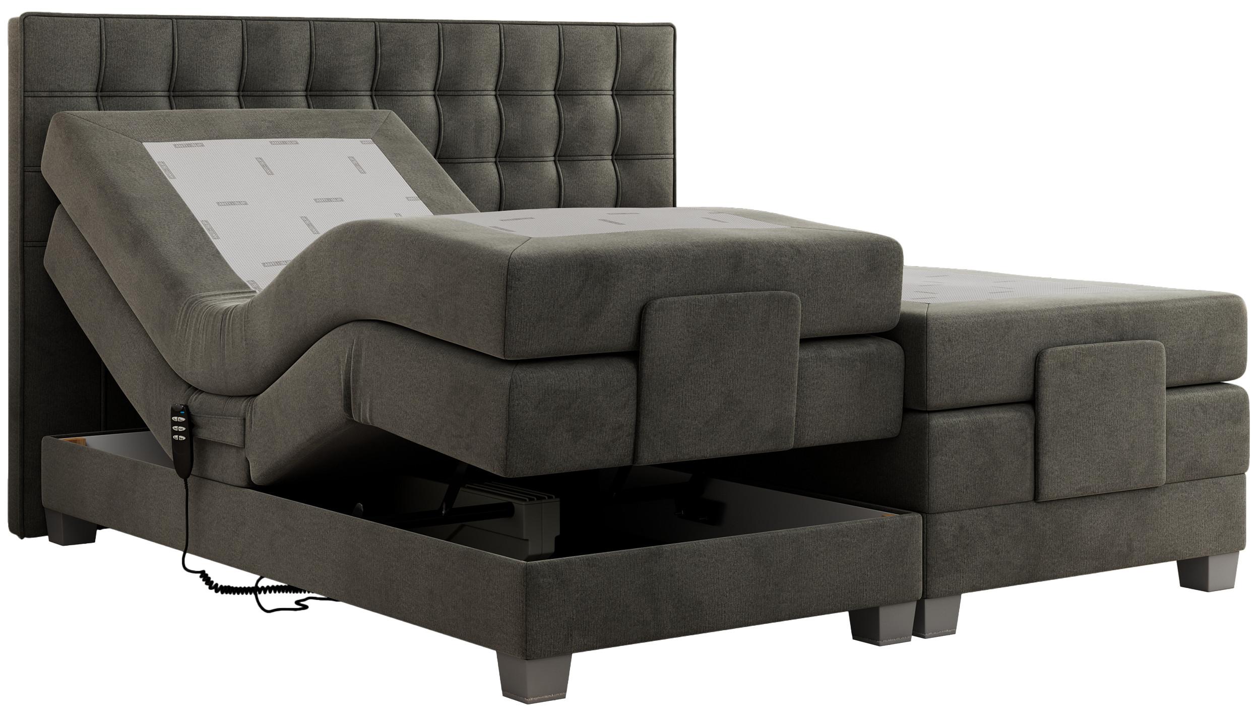 BOXBETT ELEKTRO 140/200 Dunkelgrau Velvet - H4 - Dunkelgrau, Holz/Textil (140/200cm) - MKS
