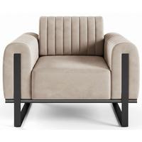 SESSEL Parissa 106 cm - Ecru/Schwarz, Holz/Metall (106/79/92cm) - Selsey