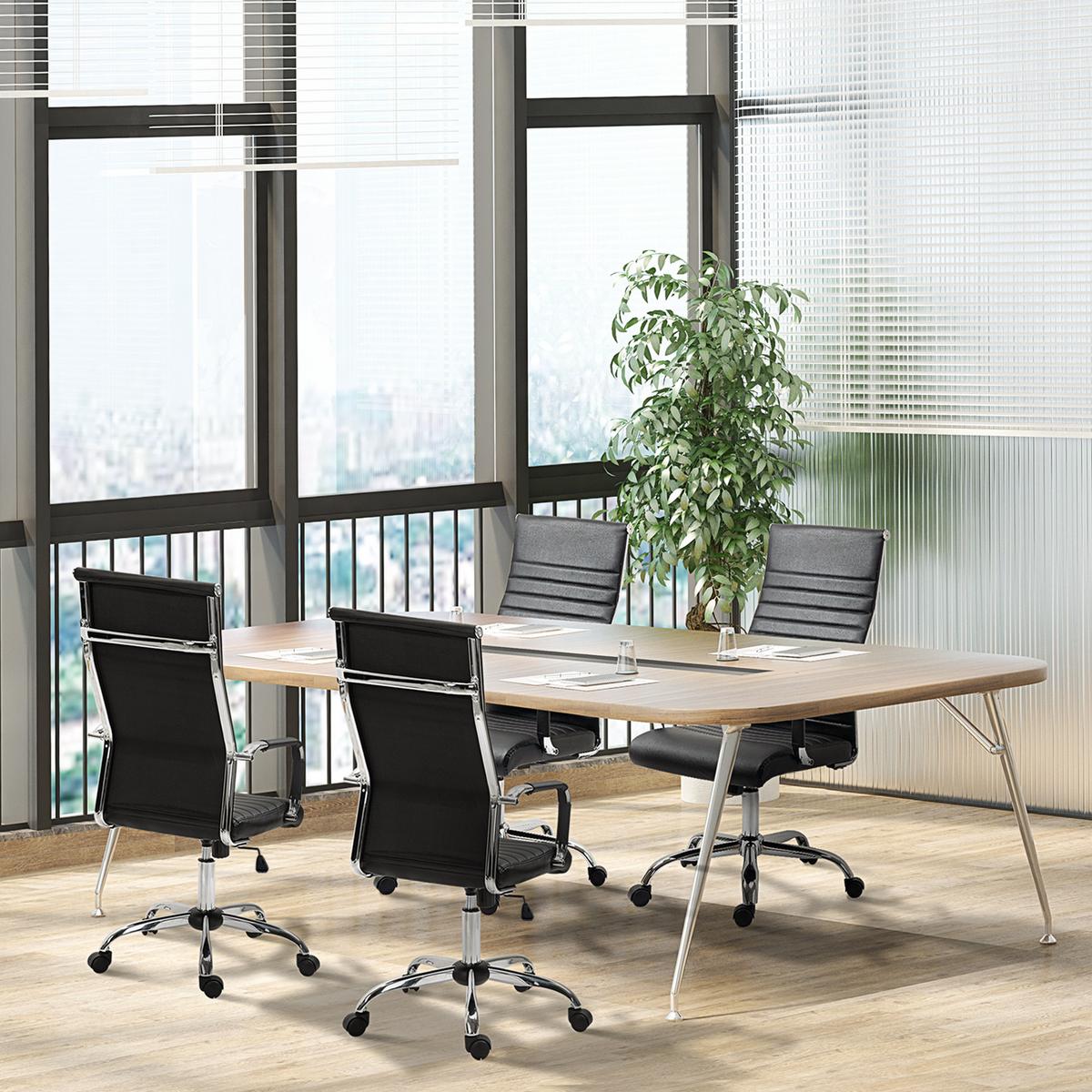 BÜROSTUHL Drehstuhl Chefsessel höhenverstellbar Kunstleder Schaumstoff - Schwarz, Leder (62/114/54cm) - Vinsetto